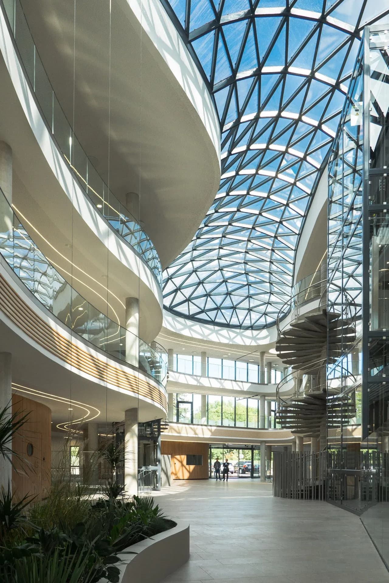 Atrium and glazed roof