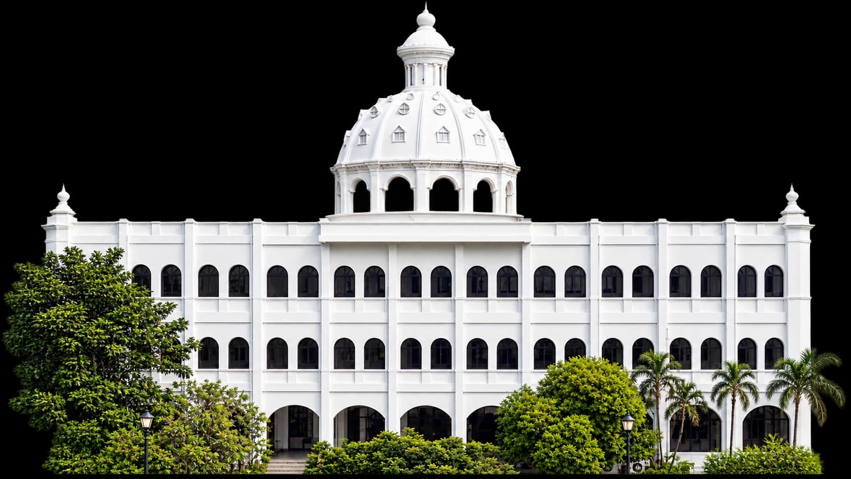 The white-domed main building of Sathyabama Institute of Science and Technology